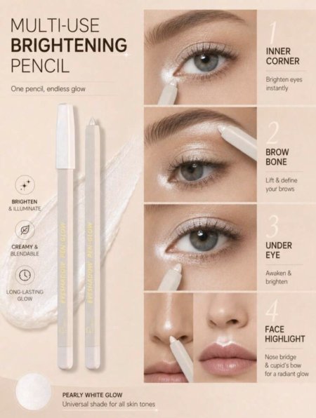 Pudaier white eye shadow pen glow