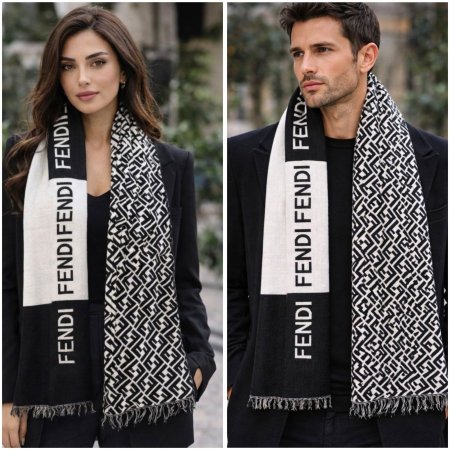 شال كتف شتويّ فخم فندي للشّباب والصّبايا