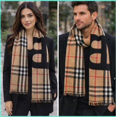شال كتف شتويّ فخم بيربري للشّباب والصّبايا